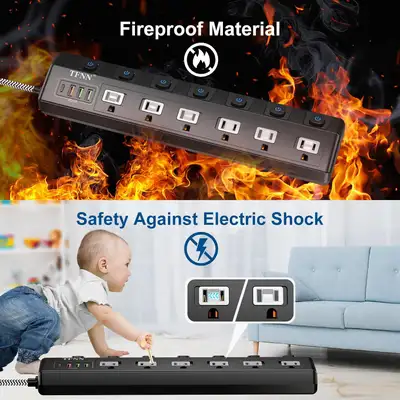 Extension Cord Power Strip with USB Ports 70W 4 USB Charging Sta, View more