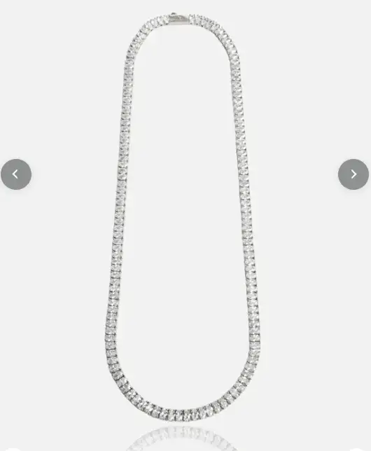 NEW Cernucci Rhodium Plated 5mm Oval Cubic Zirconia 18" Necklace62863267800321122