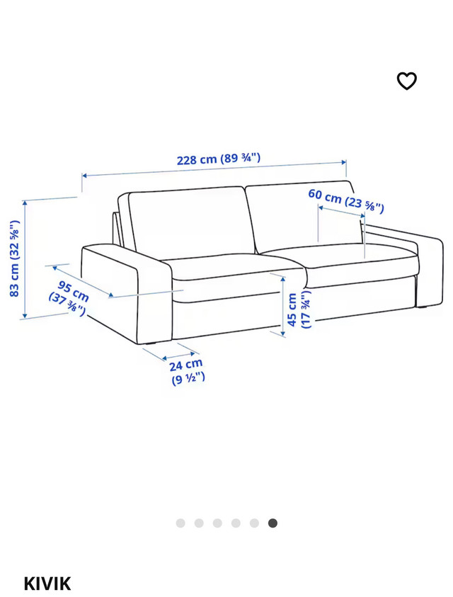 Ikea Kivik couch, ottoman/ footstool with storage and two matchi dans Sofas et futons  à Ville de Montréal - Image 3