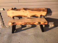 Custom - Live Edge  Spruce Bench