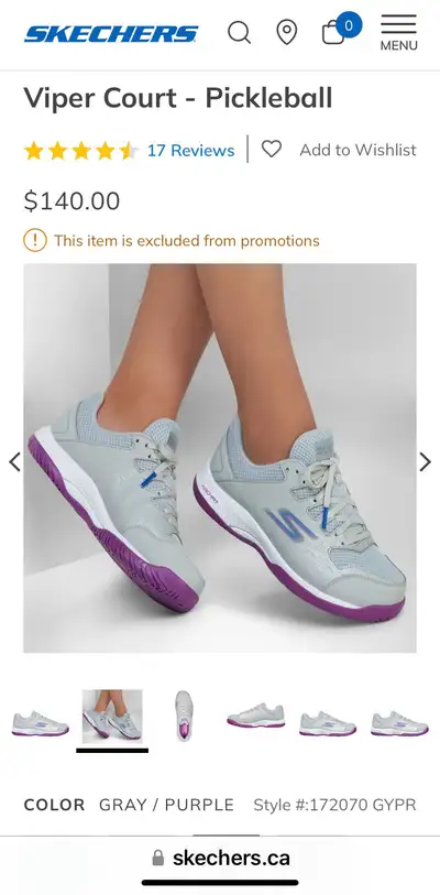 8.5 Skechers Viper Court Pickleball Shoes - 8.5, View more