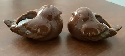2 Ceramic PARTYLITE Bird Shaped Tea Light Votive Candle Holders, View more