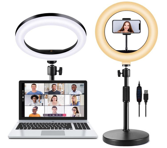 Selfie Ring Light with Stand and Phone Holder, 10'' Dimmable Des in Cell Phone Accessories in Markham / York Region