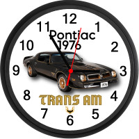 1976 Pontiac Trans-Am Custom Wall Clock - New - Classic Muscle