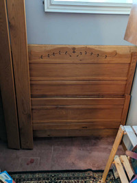 Antique matching ash bed and dresser