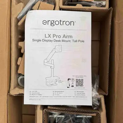 Ergotron LX Pro Desk Monitor Arm, Tall Pole, View more