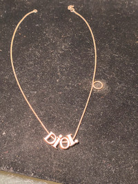 Christian Dior Logo Silver Spellout Necklace