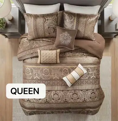 7pieces cotton/polyester Queen King Bed set, View more