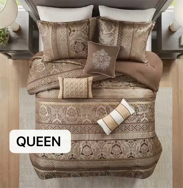 7pieces cotton/polyester Queen King Bed set in Bedding in City of Toronto - Image 2