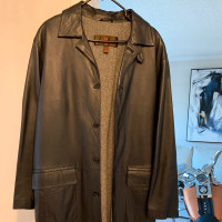 Danier full length leather jacket 