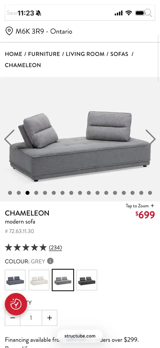 Structube Chameleon Customizable Sofa  in Couches & Futons in City of Toronto - Image 8