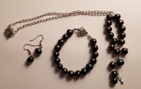Black pearl jewelry set