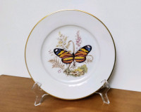 Josef Kuba butterfly plate, gold rim, Western Germany 