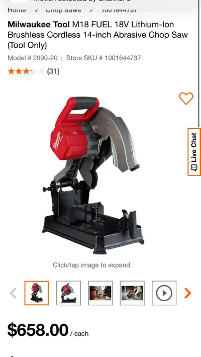 Milwaukee  chop saw metal iron  no battery, View more