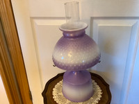 Vintage Hobnail Milk Glass Eagle Kerosene/Oil Hurricane Lamp