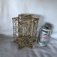 Star shaped antique gold metal container