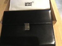 Mont Blanc Black Leather Briefcase  for men