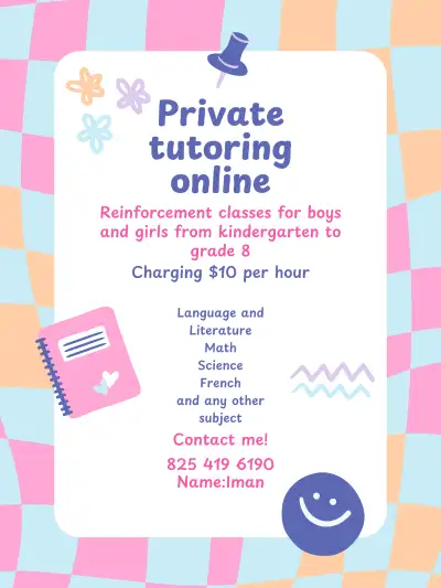 Tutoring for middle school and lower school kids., View more