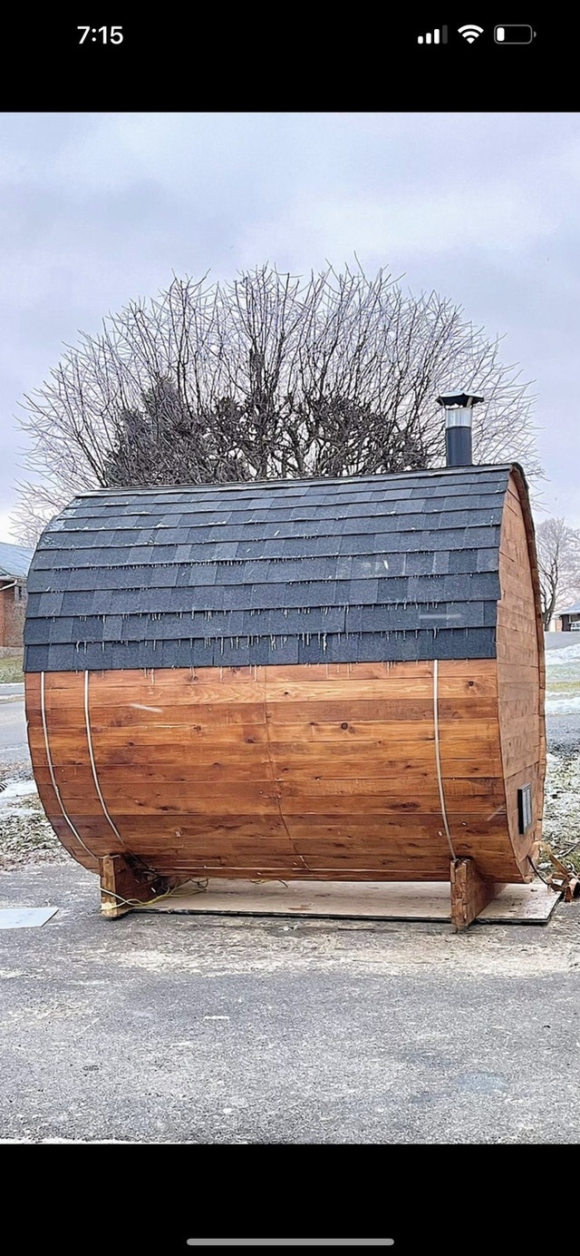 Wood fired barrel sauna Hot Tubs & Pools Ottawa Kijiji