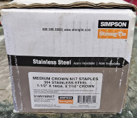 Simpson Medium N17 Staples 304 Stainless Steel 1-1/2" x 16