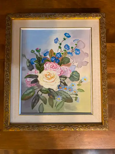 Peinture signée Lily, encadrée, 10'' x 12, View more
