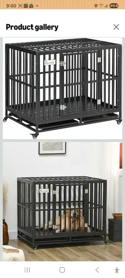Large metal dog crate , View more
