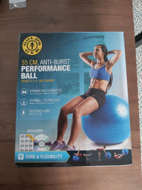 Gold's Gym 55 cm exercise ball. New in the box.