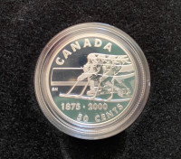 2000 Hockey Silver 50 Cent Coin