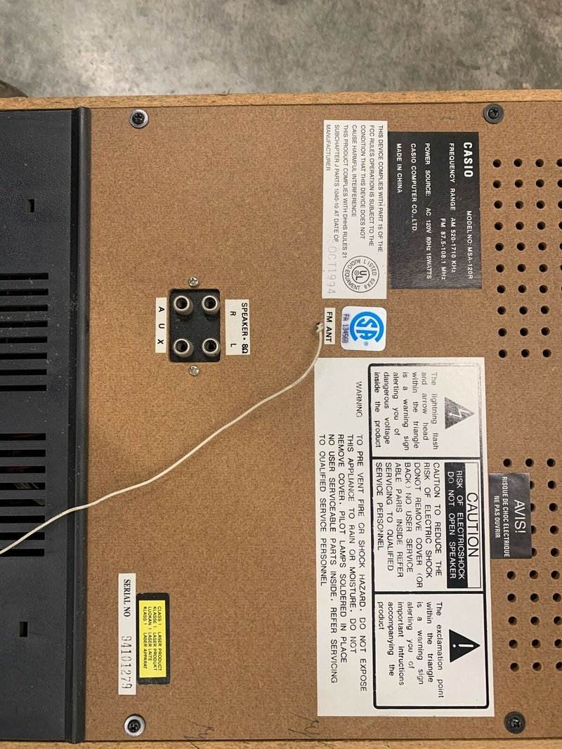 Casio AM/FM tuner cassette and CD player with two speakers General