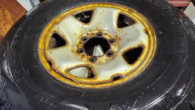 4 firestone winterforce rims and tires to fit tacoma pu. Used only 1 year.studded.265/70R16 asking$5...