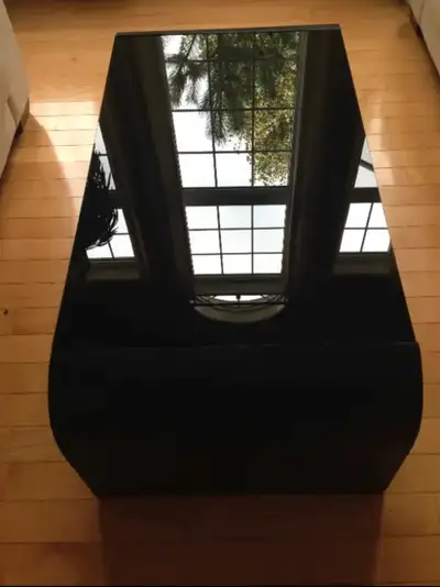 Sleek Black Glass Top Coffee Table, View more