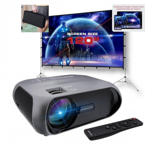 Monster Vision Image Stream+ Native 1080p Projector &amp; Screen in General Electronics in City of Toronto - Image 2