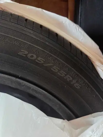 205/55R16 full set of ALL SEASON tires, the set was used for 1 season, the vehicle; 2014 Kia Rio was...