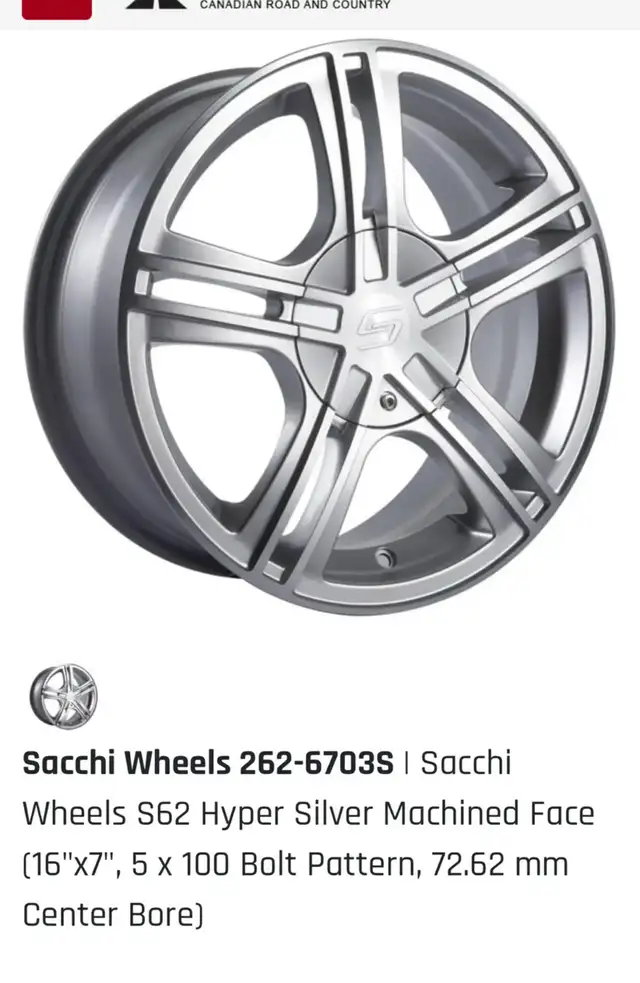 Sacchi Hypersilver Rims Set Of 4 16x7 in Tires & Rims in Hamilton - Image 10