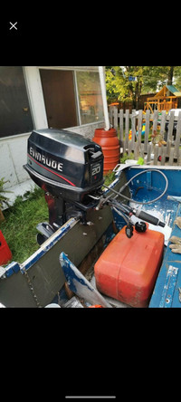 20HP Evinrude w/ Fuel Tank & Hook Up (Boat/Trailer Not Included)