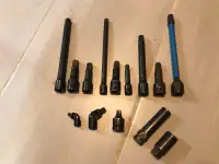 14 PIECES IMPACT SOCKET ADAPTERS, EXTENSIONS AND UNIVERSAL JOINT
