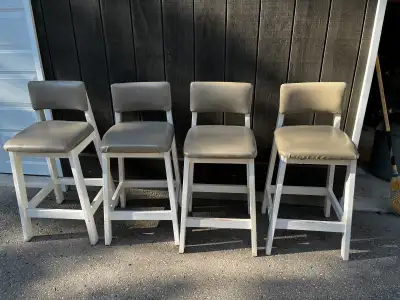 Wooden bar stools x 4, View more