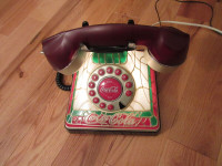Vintage Coca Cola Land line phone, stained glass look, Hong Kong