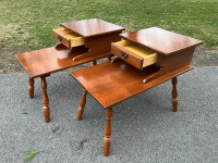 Vintage Solid maple Vilas side tables 
