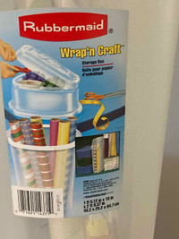 Rubbermaid Wrap N' Craft Plastic Wrapping Paper Holder Container