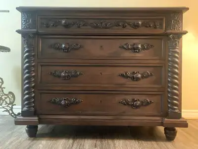ANTIQUE HAND CARVED EUROPEAN MASSIVE DRESSER $2495 FIRM, View more