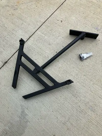 This fabricated security monitor pivoting shelf is in used condition and ready to mount a small moni...