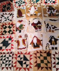 Quilting Materials, partially finished Quilt