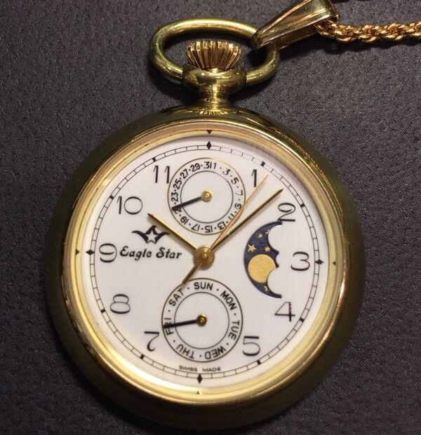 Eagle Star Swiss made pocket watch with day & date & moon dial | Jewellery  & Watches | City of Toronto | Kijiji