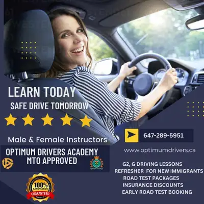 Service Offer for Mississauga and Milton Male and Female Driving Instructors MTO Approved Driving Sc...