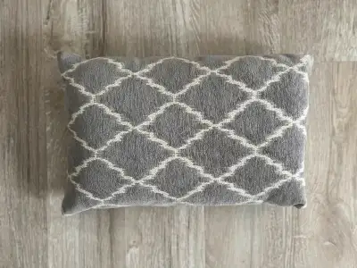 Homesense lumbar throw pillow, grey and cream pattern, View more