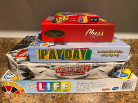 Board Games Lot - Monopoly / Life / Payday / Chess / Uno