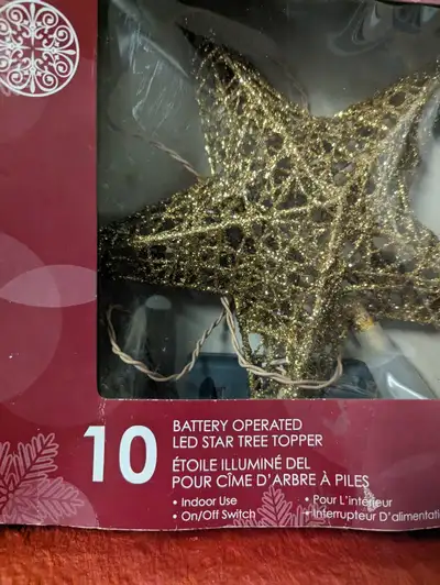 New battery operated LED Star Tree Topper indoor use on off swit, View more