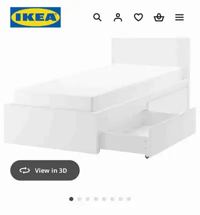 Twin bed with storage, View more