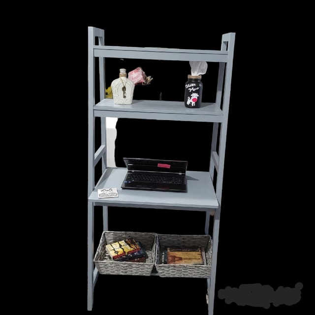 4 tier shelf display unit or ladder desk refinished in dark grey Bookcases & Shelving Units